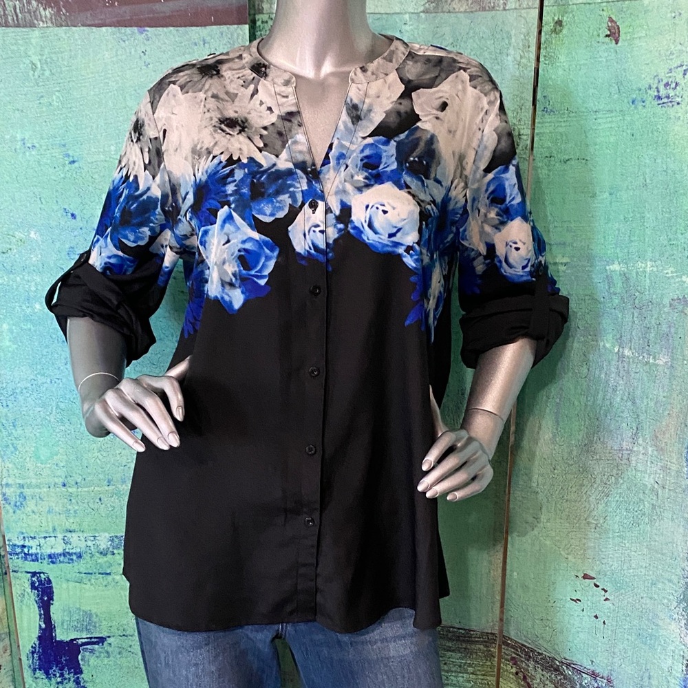 Calvin Klein Blue Rose Button Down Shirt